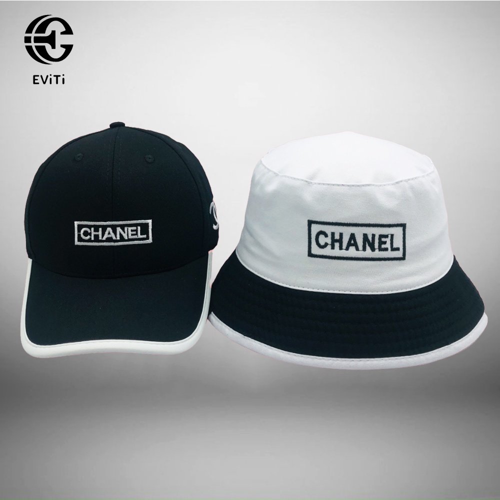 Combo mũ lưỡi trai -Nón bucket thêu họa tiết CHA.NEL tỉ mỉ sắc nét - Hợp thời trang,hottrend