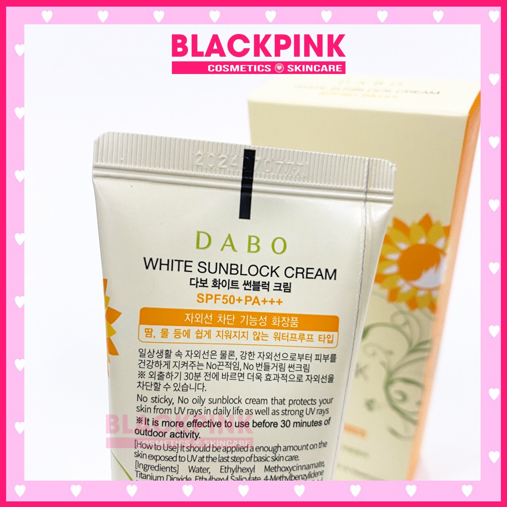 Kem chống nắng hoa cúc Dabo Whitening Sunblock Cream Hàn Quốc thẩm thấu nhanh, không bết dính, chống lão hóa 70ml | BigBuy360 - bigbuy360.vn