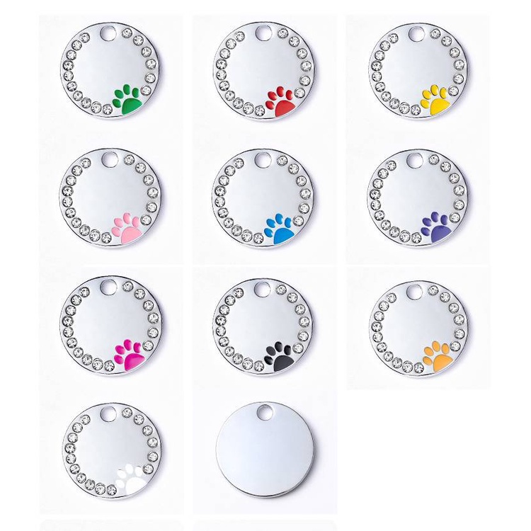 Mặt Dây Chuyền Kim Cương Khắc Chữ Chống Thất Lạc Cho Thú Cưng