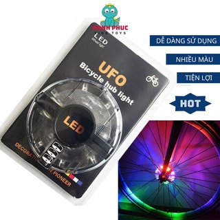 Đèn led trang trí xe đạp, đèn cảnh báo an toàn bằng nhựa, gắn trục xe, nhiều màu an toan cho bé khi đi xe vao buổi tối