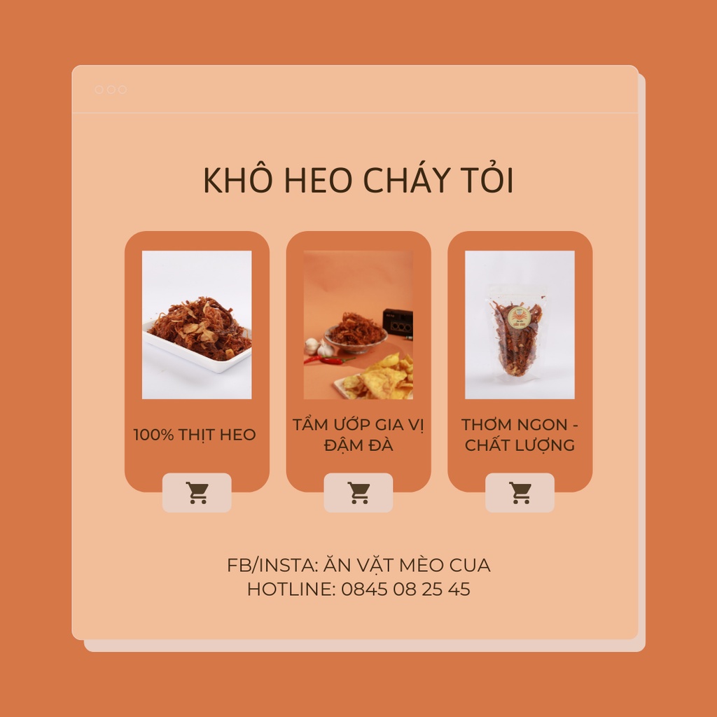 Khô Heo Cháy Tỏi 200g - Ăn Vặt Mèo Cua