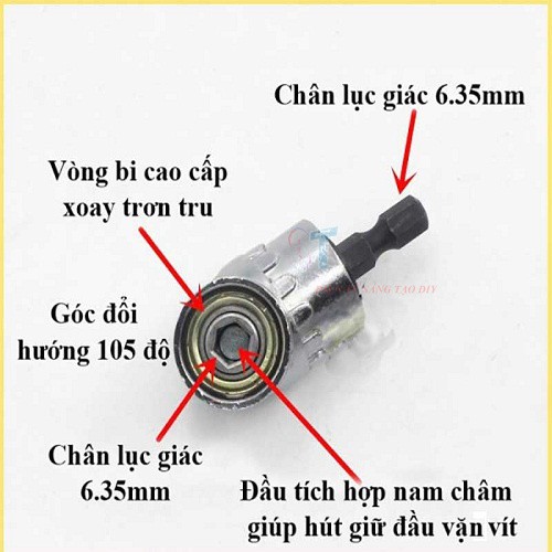 Đầu Chuyển Hướng Mũi Khoan - Bắt Vít Vuông Góc