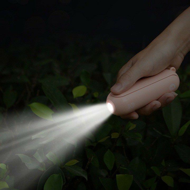 Sạc Dự Phòng 2000mAh Chức Năng Quạt Tai Gấu Mini  Và Đèn Pin Siêu Sáng - Nhập Khẩu Chính Hãng