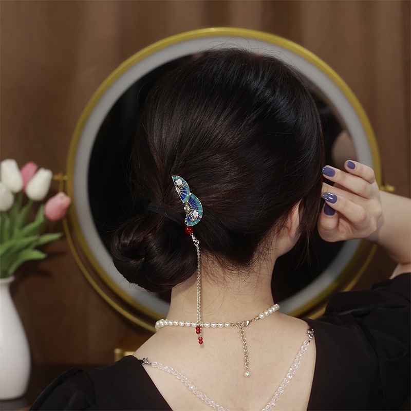 Trâm Cài Tóc Đính Tua Rua Phong Cách Trung Hoa Cổ Điển Thời Trang Cho Nữ