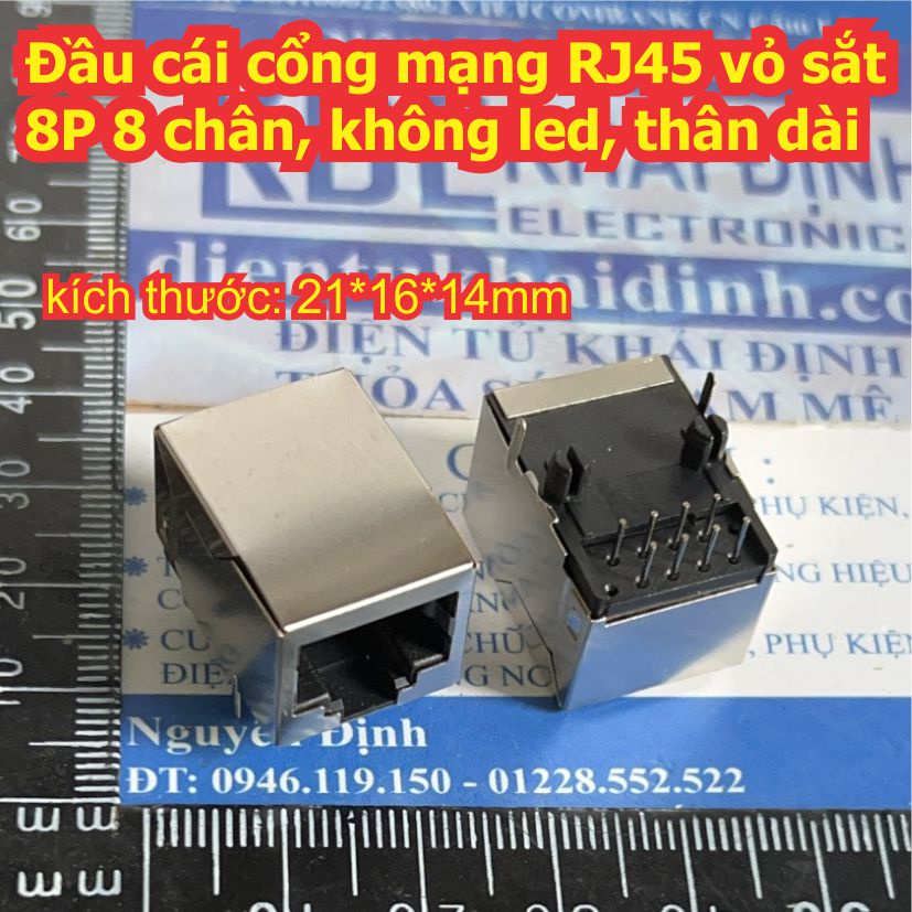 5 cái Đầu cái cổng mạng RJ45 vỏ sắt 8P 8 chân, không led kde7083