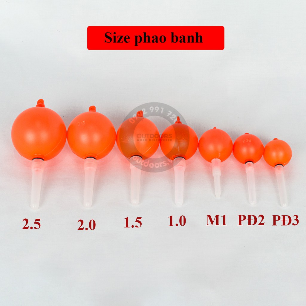 Phao boom có lỗ để phao đèn đủ size/ Phao banh câu cá