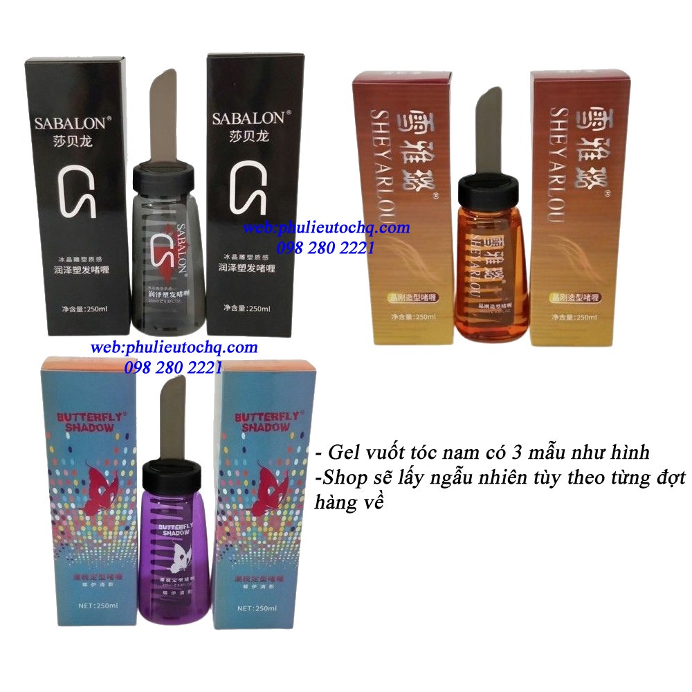 Gel vuốt tóc có lược chải tạo nếp cao cấp. 3 màu lựa chọn