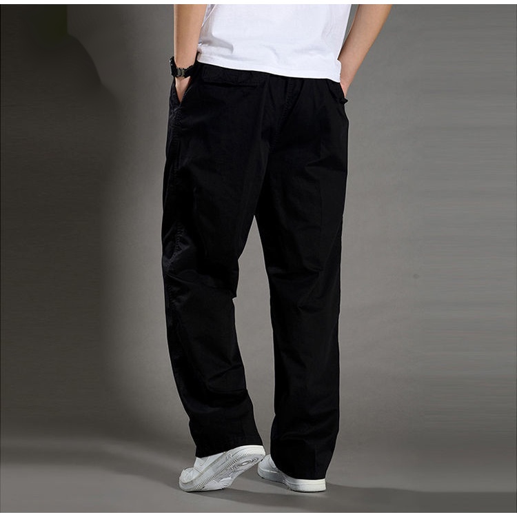 Quần Túi Hộp Ống Suông Rộng Oversize Màu Trơn Cho Nam
