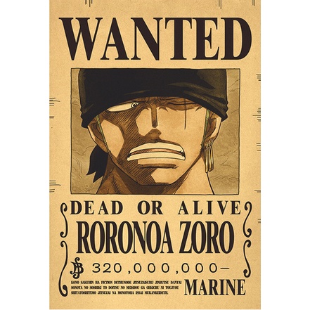 One Piece wanted poster luffy 3,000,000,000 Giấy dán tường trang trí tiết với 41 kiểu