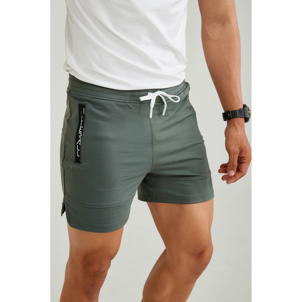 Quần short gym nam BAMI HOME đáy boxer lưng chun co dãn, túi khóa zipp cao cấp QSZ- 011