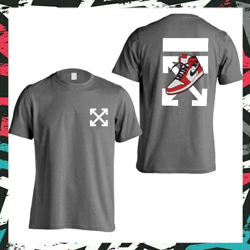 OFF WHITE Áo Thun 100% Cotton In Logo AIR JORDAN Thời Trang Cho Nam Nữ