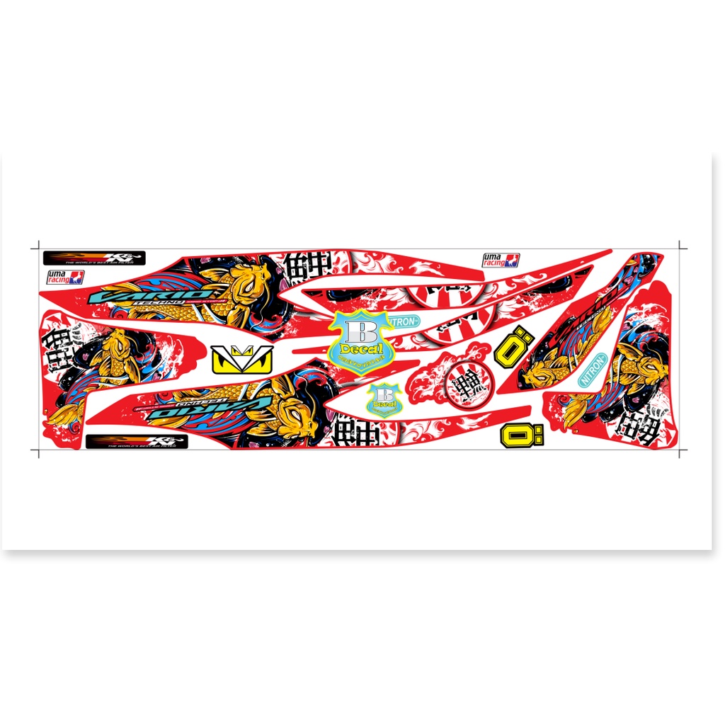 ( Quí khách vui lòng mang ra tiệm cho thợ dán ) Tem vario 150 cá chép đỏ