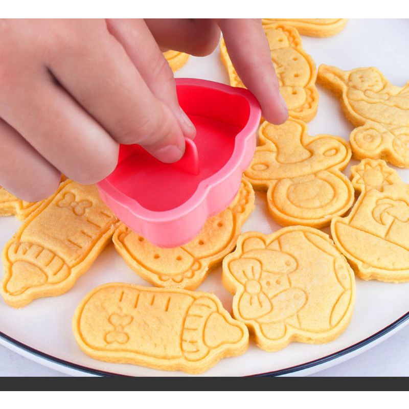 Bộ khuôn bánh quy, bánh qui, bánh cookies, cookie ĐỒ SƠ SINH 6 mẫu