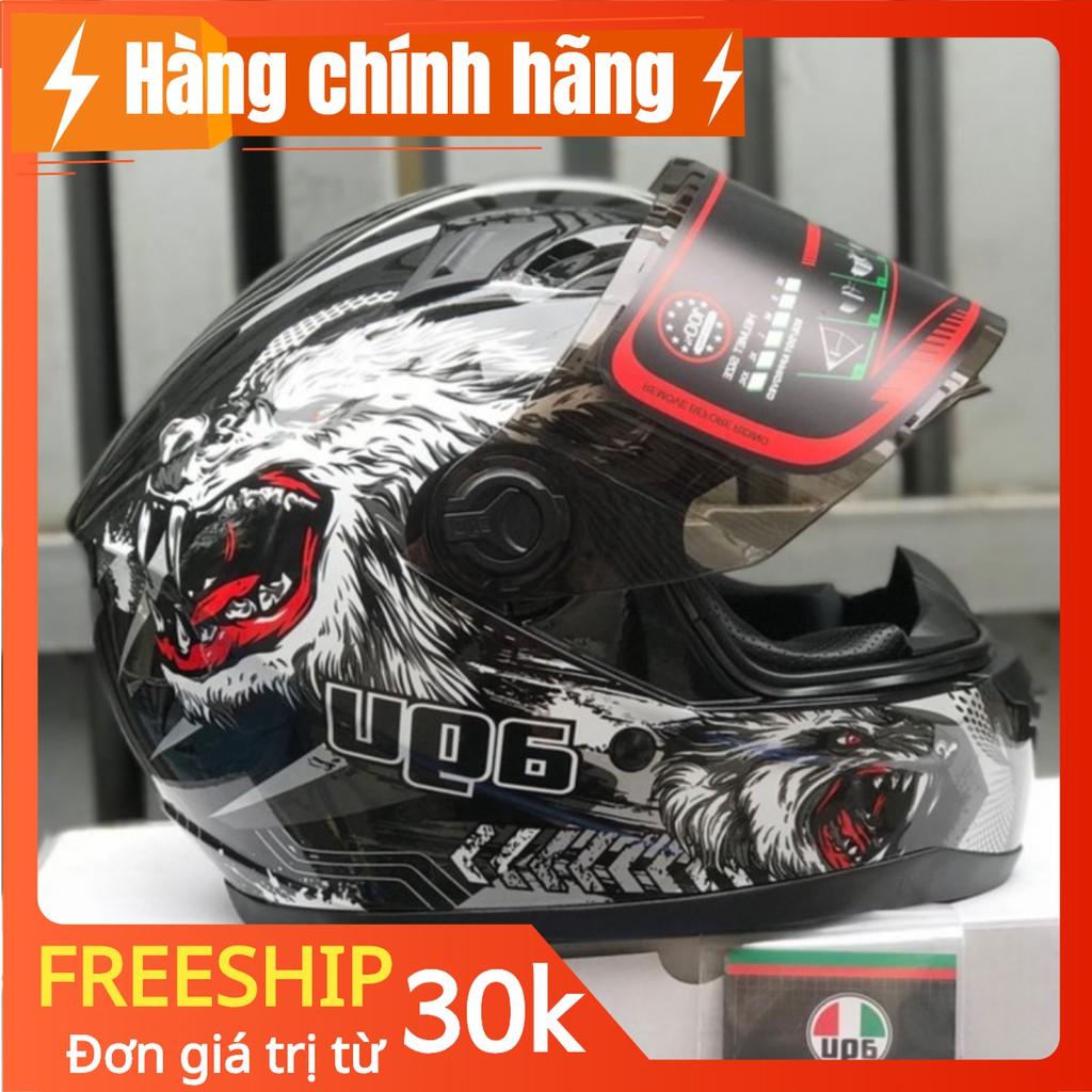 Mũ bảo hiểm phượt full face AGU sói hung dữ (hàng chính hãng bảo hành 12 tháng)