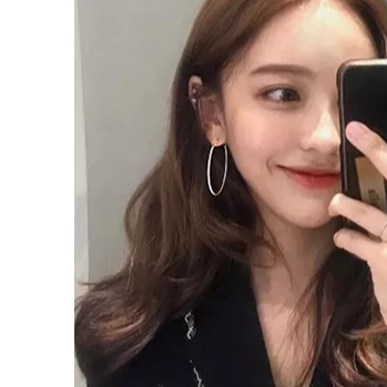 Bông tai nữ khoen tròn to nhiều size kiểu viền gân sang trọng style hàn quốc - namimi