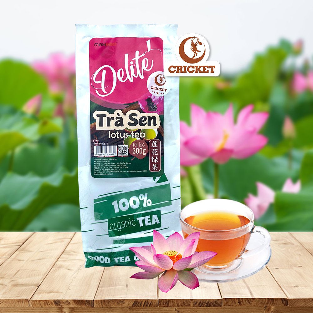 Trà Sen Túi lọc Cao Cấp Delite 300g - trà ngon thư giãn 100% từ hoa sen tươi