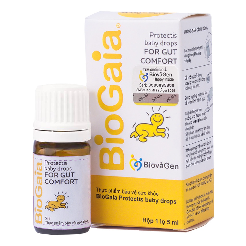 Men vi sinh Biogaia Protectis Drops 5ml, Biogaia D3 5ml và Biogaia 10 viên nhai