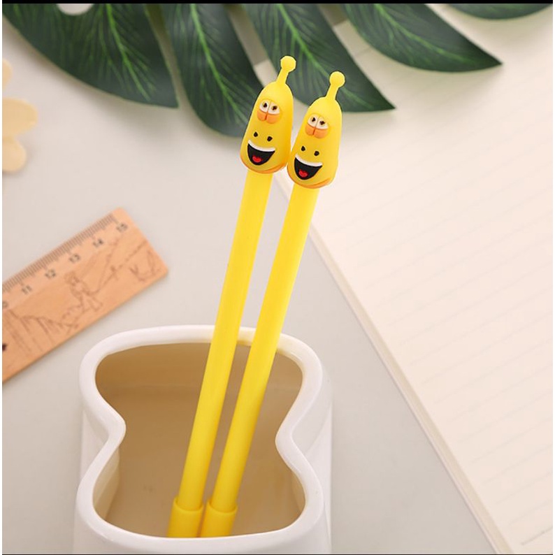 Bút mực cute gel nước đen giá rẻ hoạ tiết Larva' ShopMaeum610 BMN012