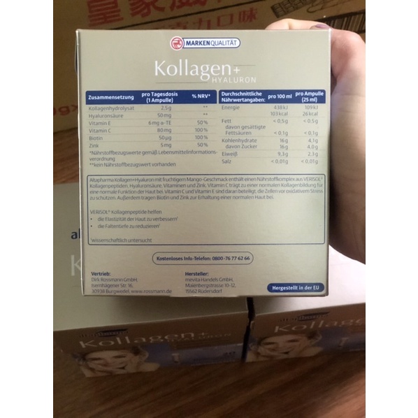 🔴Kollagen+ Hyaluron  Altapharma ĐỨC -