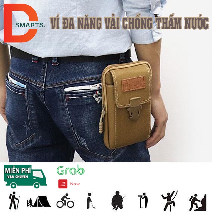 Ví đa năng đeo thắt lưng, cầm tay đựng điện thoại, ví tiền, móc chìa khóa tất cả trong một