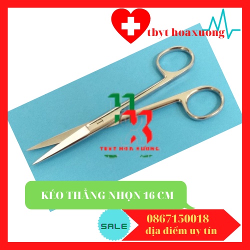 [Hàng Cao Cấp ] Kéo Y Tế Thẳng Nhọn 16cm - Kéo Cắt Chỉ Parkistan