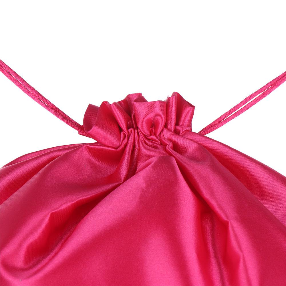 Túi Đựng Tóc Giả Cỡ Lớn Bằng Lụa Satin Màu Đen Có Dây Rút Đa Năng