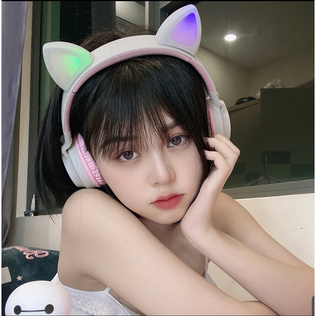 Tai nghe chụp tai không dây mèo kute âm bass siêu trầm pin trâu 400mah - Headphone đẹp | BigBuy360 - bigbuy360.vn