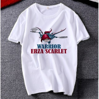 Áo thun Cotton Unisex - Nhân vật Erza Scarlet - Fairy Tail - Chibi - Erza Scarlet giáp rồng
