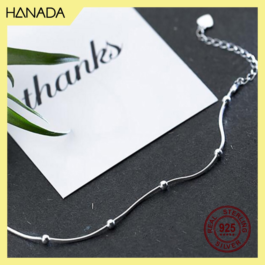 Lắc Chân Bạc 925 Hanada L-0-B-0210 Lắc Trơn Hạt Bi