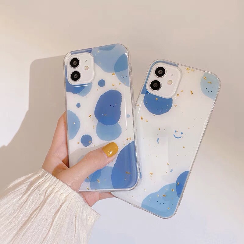 Ốp điện thoại họa tiết vân đá xanh dương sang trọng thích hợp cho Iphone 12 13 11promax x xsmax xr 7 8plus LBXL