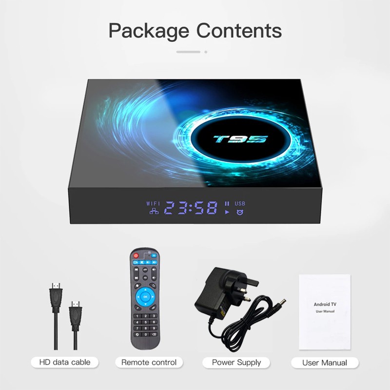 Tv Box T95 4gb 64gb Android 10 Allwinner H616 1080p 6k Smart Android 10.0 Và Phụ Kiện