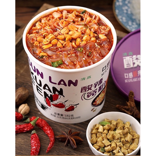 Miến Dẹt Khoai Lang Trùng Khánh Ăn Liền Hộp 142g