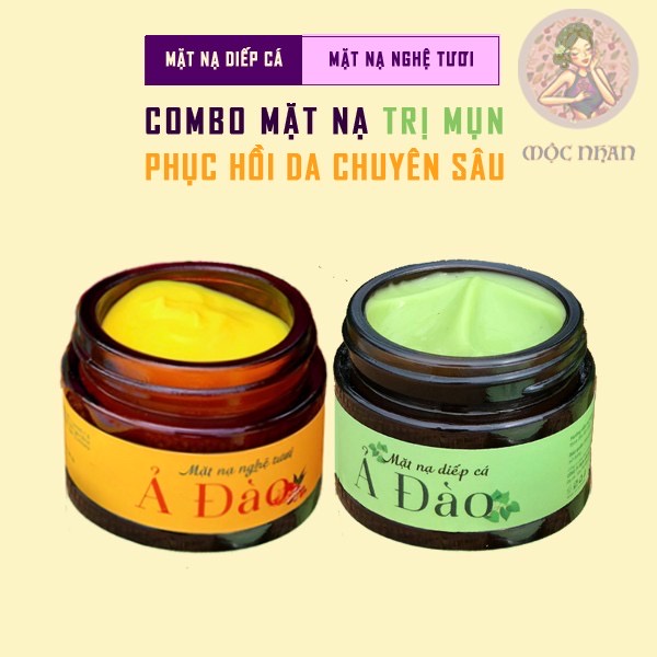 Mặt nạ diếp cá Ả Đào, mặt nạ dưỡng da giảm mụn thải độc giảm sưng đỏ nhanh MỘC NHAN 50g - handmade