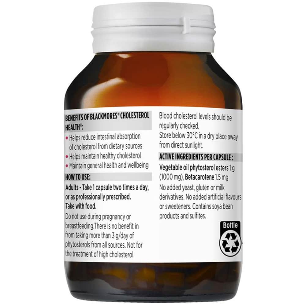 BLACKMORES CHOLESTEROL HEALTH – Hỗ trợ giảm mỡ máu, giảm nguy cơ mắc bệnh tim mạch (60 viên)