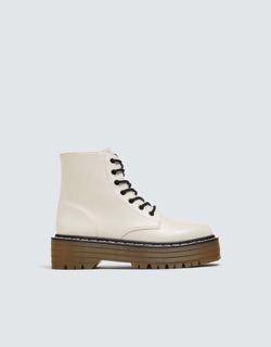 Boot đế bệt màu trắng Pull&bear authentic