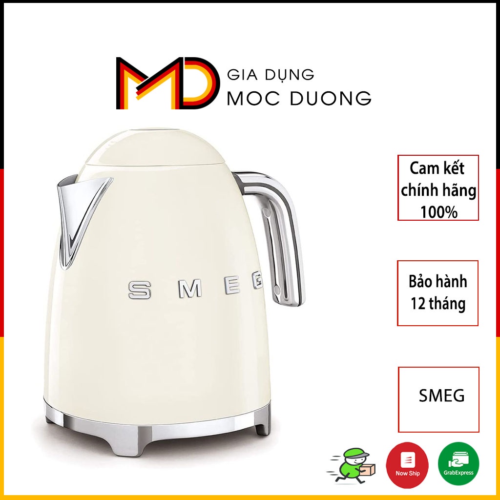 Ấm siêu tốc SMEG KLF03CREU, màu kem, ấm không chỉnh nhiệt