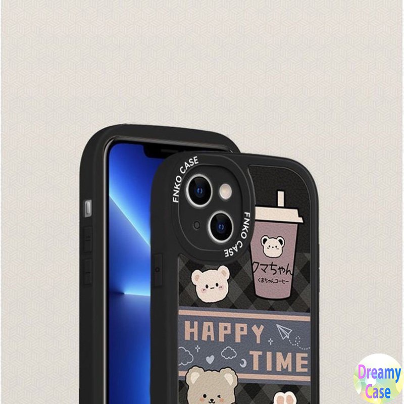 Oval Ốp Điện Thoại Mềm Họa Tiết Gấu Âm Nhạc Cho iphone 15 14 12 11 13 pro x xr xs max se 2020 7 8 6 6s plus