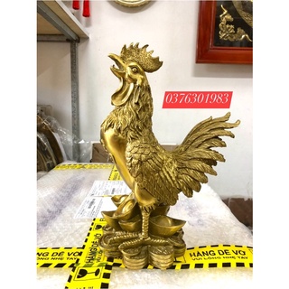 Tượng gà đắc phúc linh vật phong thuỷ may mắn bằng đồng cao 30cm