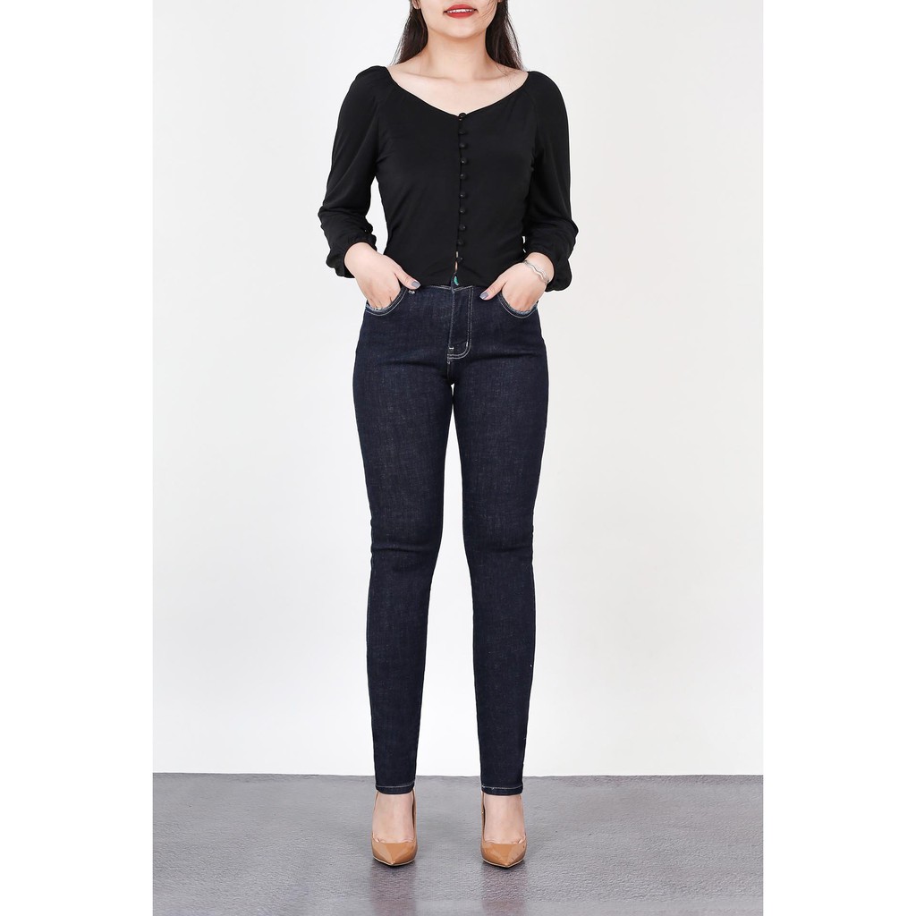 [SIZE ĐẠI] Quần Jean Nữ Dài Co Giãn Mạnh Màu Xanh