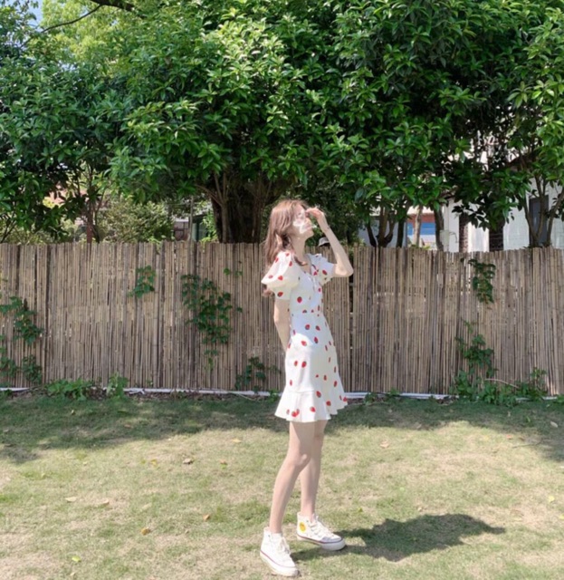 Đầm dây tây thắt nơ ulzzang hàn quốc ngọt ngào | BigBuy360 - bigbuy360.vn