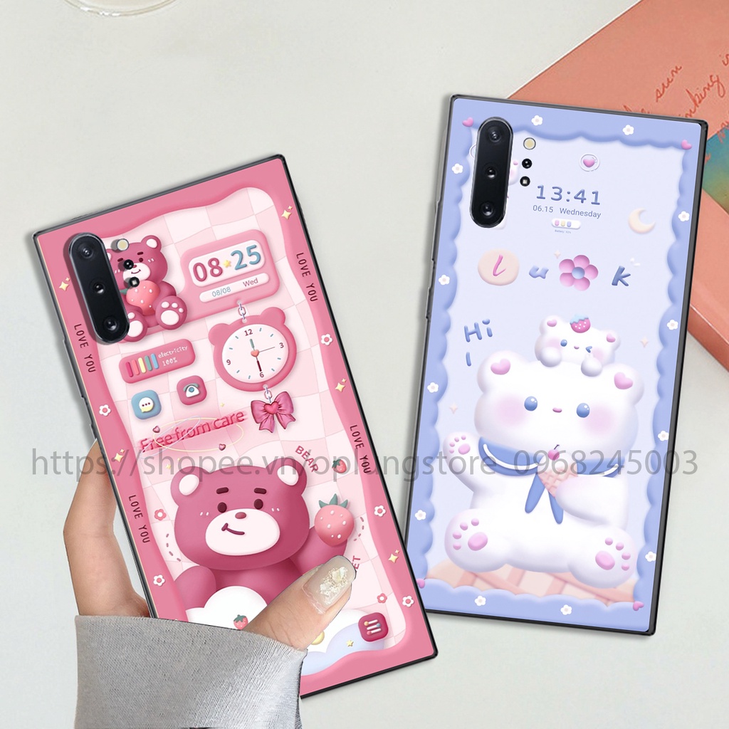 Ốp lưng Samsung Note 10/ Note 10 Plus/ Note 10 Lite/ M60s/ A81 in hình 3D gấu,thỏ cute dễ thương