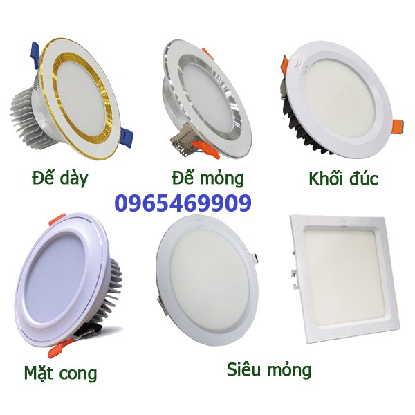 Đèn downlight âm trần viền vàng, viền bạc giá cực tốt, đèn âm trần giá rẻ nhất thị trường