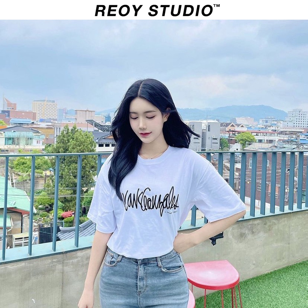 Áo thun nữ REOY-WHATITISNT LOGO , áo phông form rộng tay lỡ cá tính chất cotton dày dặn basic hiện đại