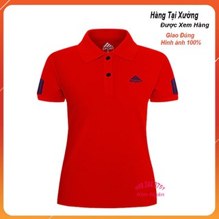 Áo Thun Cá Sấu Nữ Màu Đỏ Tươi Cực Kỳ Đẹp Vải Dày Mịn Co Giãn 4 Chiều Hàng Loại 1