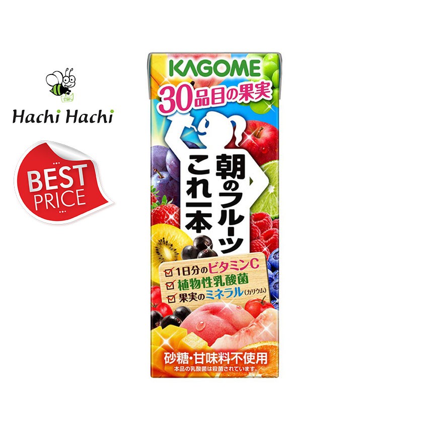 BEST PRICE - NƯỚC ÉP TRÁI CÂY NGUYÊN CHẤT KAGOME 200ML - Hachi Hachi Japan Shop