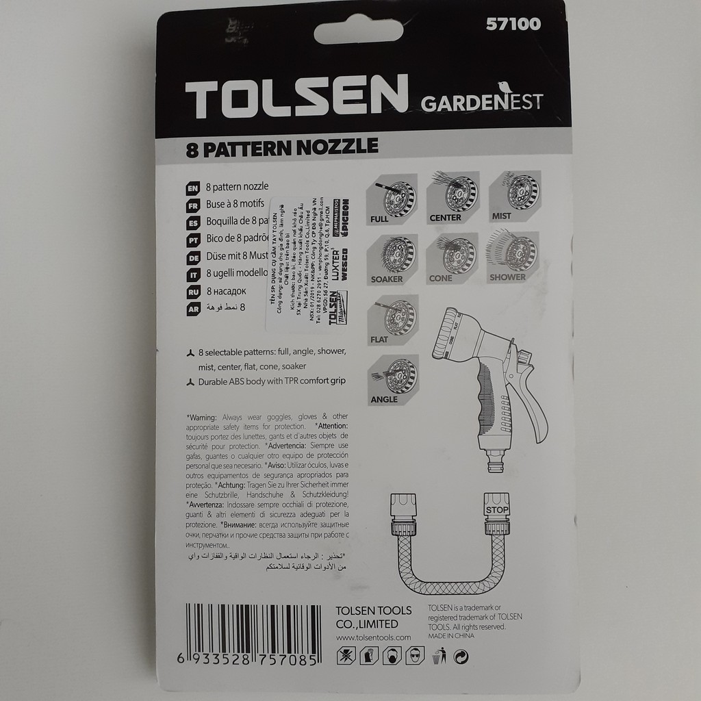 Vòi tưới cây Tolsen Vòi xịt rửa xe