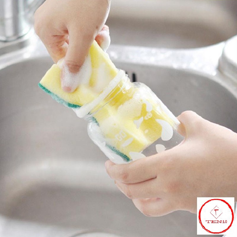 Bọt biển rữa chén bát 2 mặt mút xốp siêu hút nước, siêu mềm, tạo bọt nhiều dễ dàng đánh bay mọi vết dầu mỡ