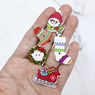 Set 5 nút gỗ Noel [mix ngẫu nhiên]