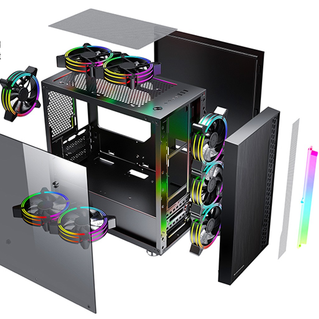 [Chính Hãng] Thùng Máy Xigmatek Gemini - Hỗ trợ main M-ATX, RGB STRIP - BIBITECHS