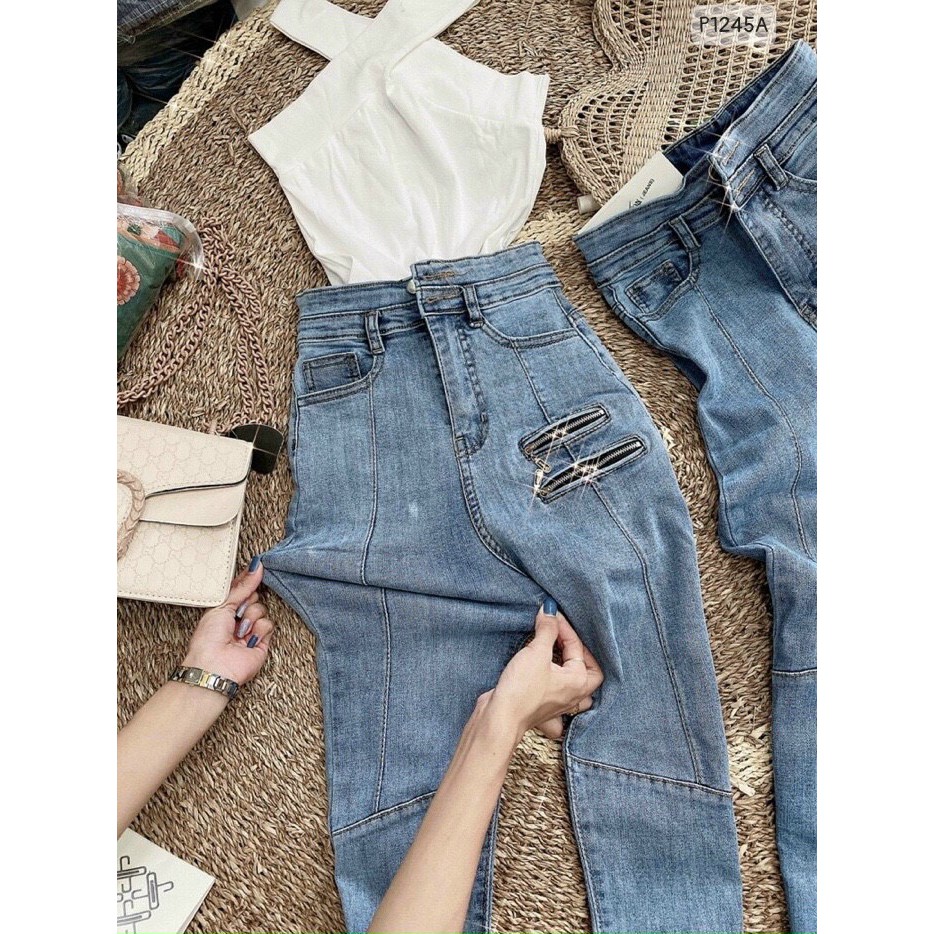 Quần Jeans Nữ Co Giãn Cạp Siêu Cao Tôn Dáng